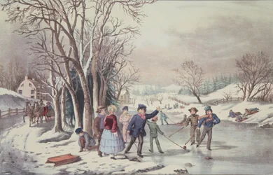 Talviharrastus, pubi. 1855, Currier & Ives